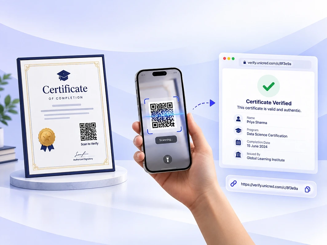 QR code and link-based verification
