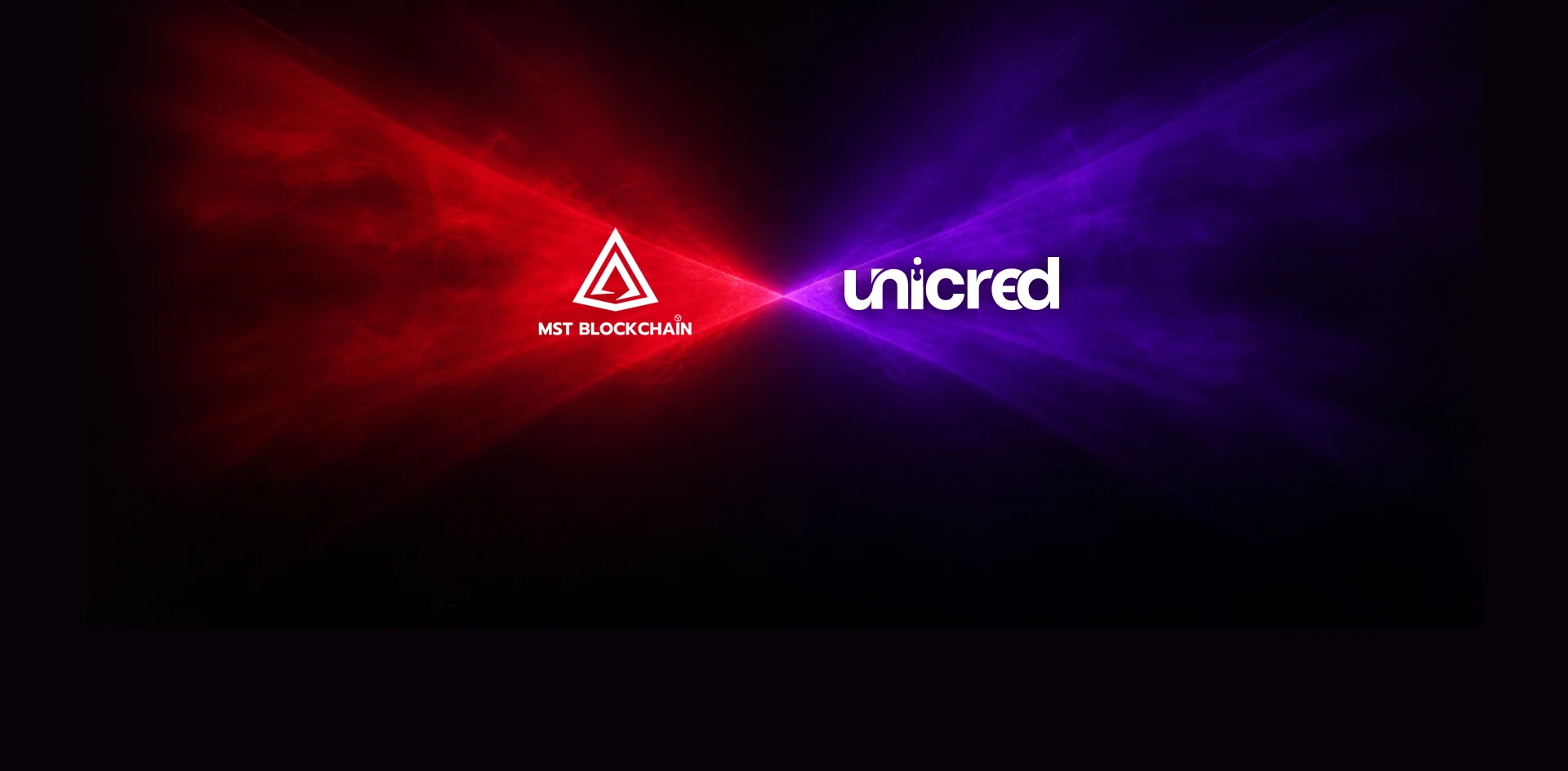 MST Blockchain and UniCred partnership announcement graphic